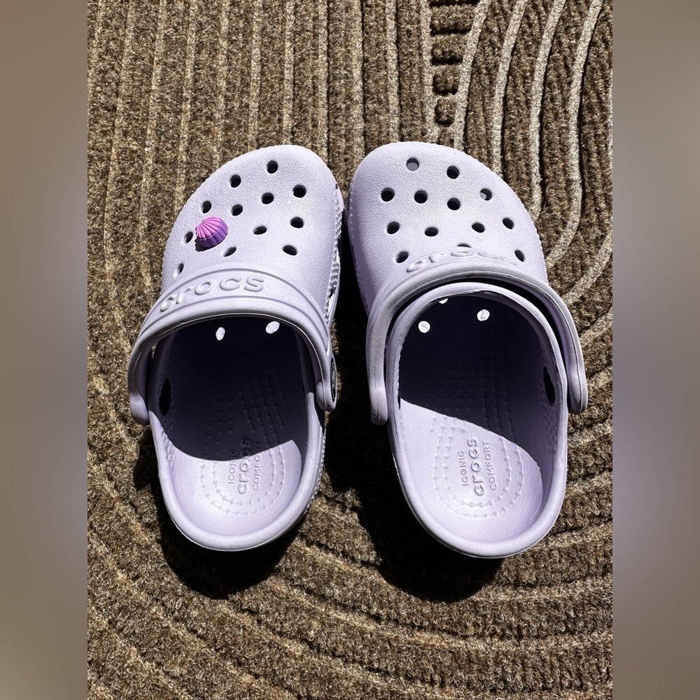 CROCS Light Purple Kid Toddler Black Blue Clog Play Shoe Comfort Washable C7 Y2K